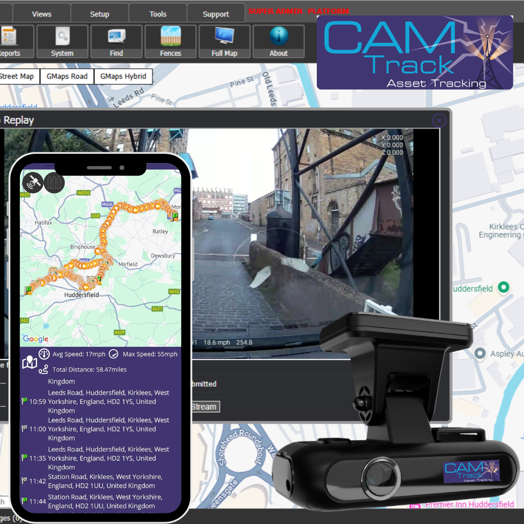 Camtrack 4G Connected Dash Cam with Tracking, Live Stream & Remote Footage Retrieve
